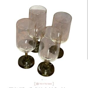 Rosenthal Clear Glass Goblets with Dark Base
